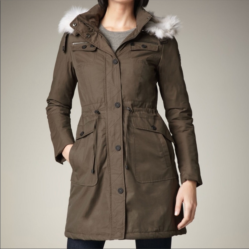 EUC DAWN LEVY Anna fur hooded coat